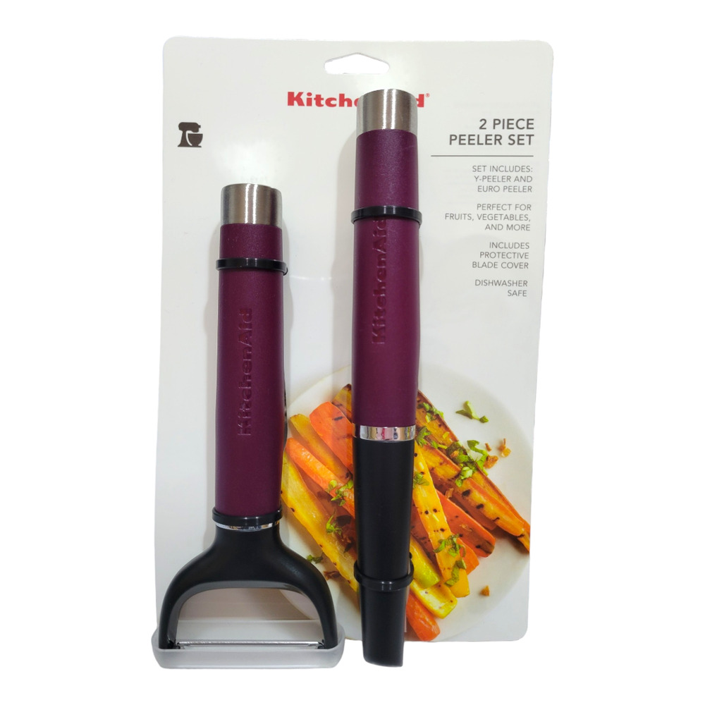 NEW KitchenAid 2-Piece Peeler Set in Matte Plum Purple (Y-Peeler & Euro Peeler)